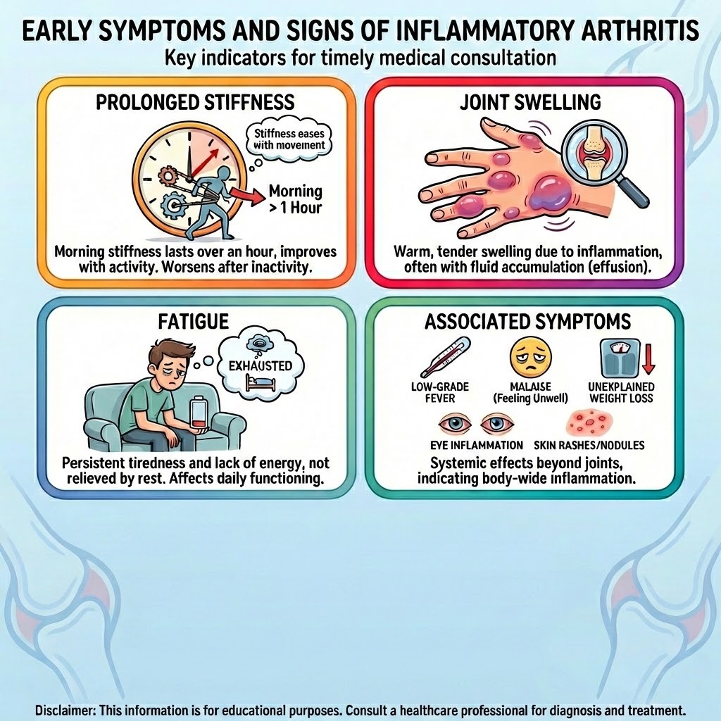 Early symptoms and signs of inflammatory arthritis