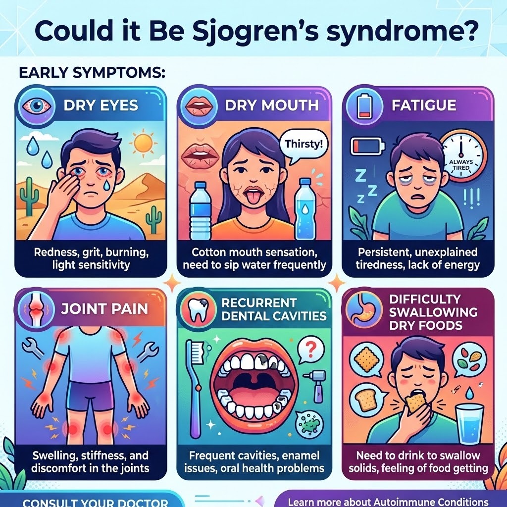 Alt Text: Early symptoms of Sjögren's syndrome