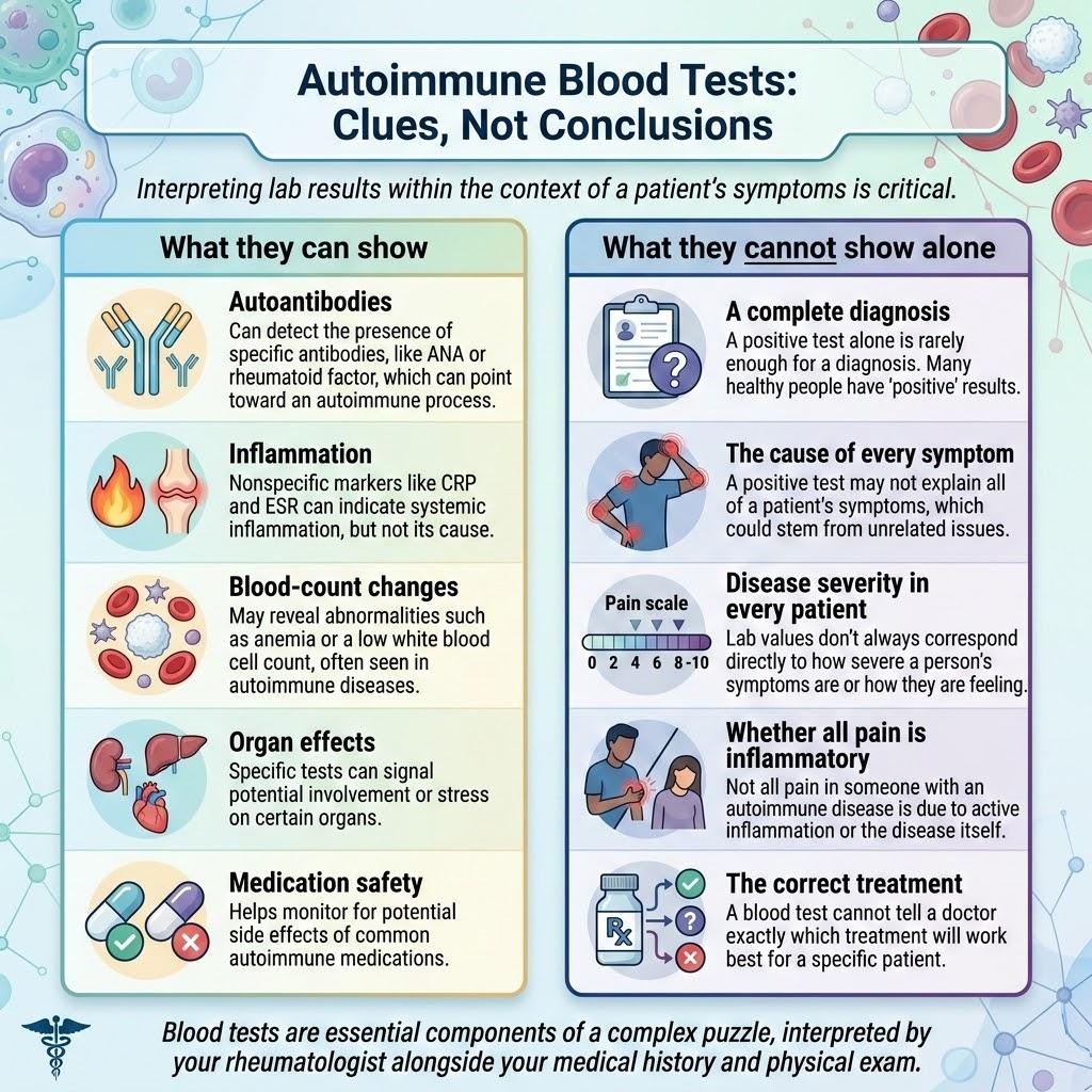 Infographic about autoimmune blood test results